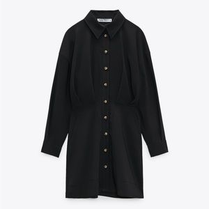 ZARA: PLEATED SHIRT DRESS
